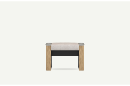 Puf Vitto dąb z marmurowymi detalami